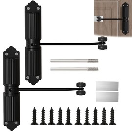 Cierres de Puerta Automatico 2Paquete, Cierrapuerta de Seguridad Accionado por Resorte Door Closer Ajustable Cerrador de Puerta Residencial Comercial Doméstico con Bisagra a Cierre Automático