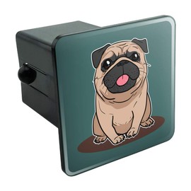 GRAPHICS & MORE Pug Sticking Out Tongue Tow Trailer Hitch Cover Plug Insert 2"