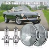 SHENKENUO Pair 7inch Round Light Housing H4 Halogen High/Low Bulbs