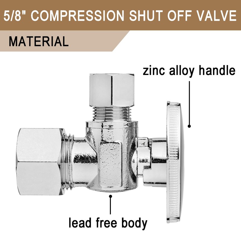 [20 Pieces] Lingmfg Angle Valve Shut Off Valve 5/8" Compression