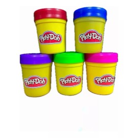 Vaso 6 Vaso De Colores En Forma De Play Do Con Popote, Fiestas