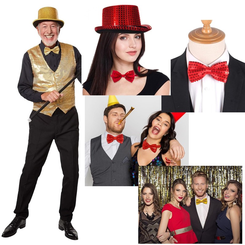 NiceYnn Men's Bowtie, Neckwear, Tie, Easy Adjustable, Sequins, For Weddings,