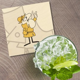 Unbranded Pink Panther Cartoon Clouseau 4'' X 4'' Square Wooden Coaster