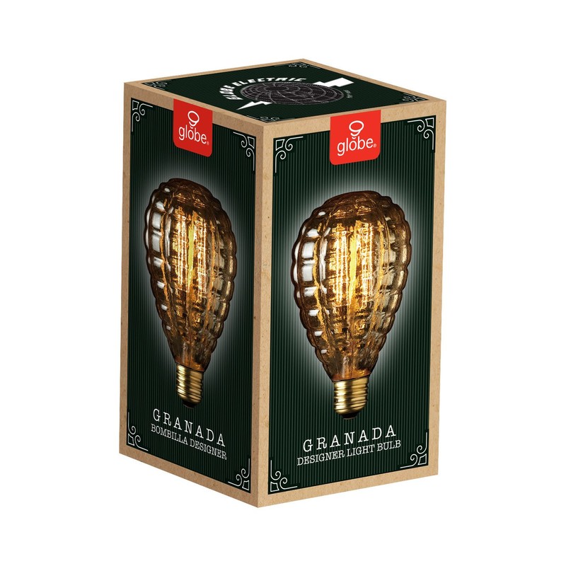 Globe Electric 84635 Designer 40W Granada Design Bulb, 1 Count