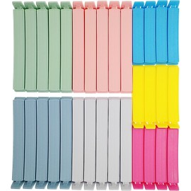Yarall - 32 clips de plástico para paquetes de alimentos, diseño curvado para bolsas de sellado para alimentos, cocina y hogar, tamaño grande (4.3 x 20, 3.1 x 10)