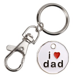 Harts 1 unit New Shape £1 coin Trolley Tokens Keyrings Supermarket Locker (I love Dad)