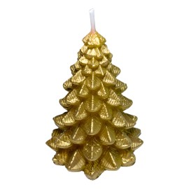 Vela Dorada Pino De Navidad Abundancia Decorativa Regalo Dorado Pino De Navidad Vainilla