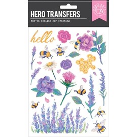 Hero Arts RT100 Bees and Florals Hero Transfers Rub-on Designs