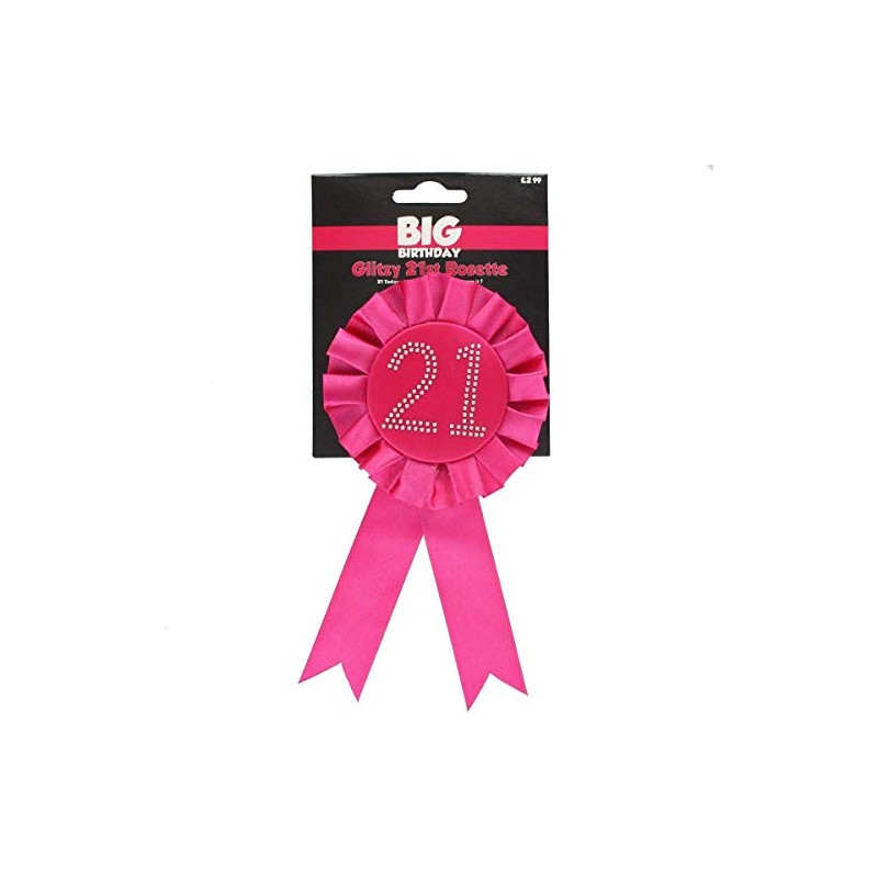 Alandra Birthdays BADGE-21-HP-BIRTH 21 Rosette, Hot Pink
