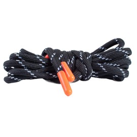 MUYTU Cordón Redondo para Ropa. Largo: 120cm Color Negro Combinado (Naranja)