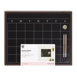 16"x20" Wood Frame Chalkboard Calendar Comes included with 2 white chalk pencils for precision writing.