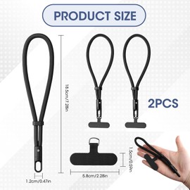 EBQOSK Phone Landyard for Cellphone Case, 2 Pack Adjustable Phone Wrist Strap for Case, 7.28" Anti Theft 360° Rotation Reinforced Phones Strap, Universal Wrist Strap for Phones Case, Drop-Proof Design