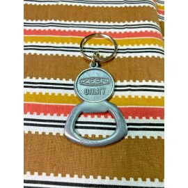 KEEN "American Built" Key Chain Fob Silver Tone Metal Bottle Opener Ring - NEW