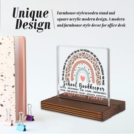 School Bookkeeper Gifts, Thank You Appreciation Gifts for Bookkeeper Week Graduation Birthday Christmas Office Desk Decor Decorative Signs Plaque SWS64