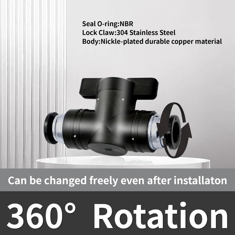 ANHAN 5/16 Push to Connect Ball Valve Union Air Flow