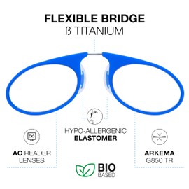 DIDINSKY Armless Reading Glasses for Men and Women. Blue Light Blocking Computer Readers. Unbreakable pocket-size Anti Glare Glasses. KleinBio +1.0 – ORSAY