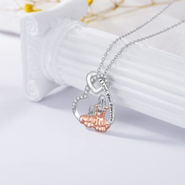 Shusukue Guitar Plectrum Necklace Pendant Chain Sterling Silver 925 Necklaces for Women Girls Women Men Abalone Jewellery, Sterling Silver