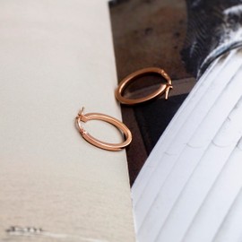 Carissima Gold Women's 9 ct Rose Gold 18 x 22 mm Oval Creole Earrings