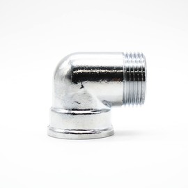 DOJA Barcelona Threaded Fitting 90º Brass Chrome-Plated 1 Inch Male Thread Female Thread Angle 90 Degree for Irrigation Systems Elbow for Radiator, Drip Pipes, Compressed Air and Compressed Air Pipes