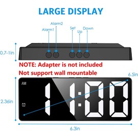 AMIR [New Version] Digital Alarm Clock, LED Alarm Clock for Bedroom, Electronic Desktop Clock with Temperature Display, Voice Control, 12/24H, Small Clock for Bedroom Decor