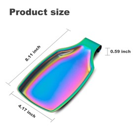 BETTWILL Rainbow Spoon Rest for Stove up, Stainless Steel Spoon Holder For Kitchen Counter, Large Kitchen Spoon Rest, Spatula Spoon Ladle Utensil Holder, Dishwasher Safe, Rainbow Kitchen Accessories