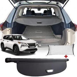 Volcaner Cargo Cover for 2021-2025 Nissan Rogue Accessories, Leather Retractable Trunk Cover Privacy Screen Luggage Shield Shade for 2024 Nissan Rogue Accessories (Not for Rogue Sport/Select)