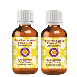 Deve Herbes Pure Frankincense Essential Oil (Alpha Thujene 70%) Boswellia serrata Steam Distilled (Pack of Two) 100ml X 2 (6.76 oz)