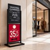 SELEAD 2 Tier Poster Stand with Double Sided Chalkboard -