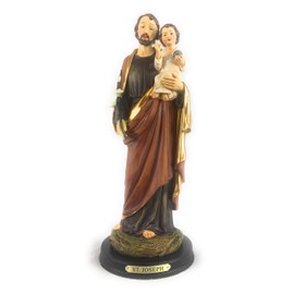 Ain't it Nice St Joseph Statue for Selling House Religious Figurine Holding Child Jesus Christian Gifts for Women and Men Faith Based Spiritual Catholic Gifts, Large, 4.5(L) 4.5(W) 12.5(H) Inches