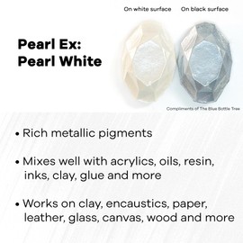 Jacquard Pearl Ex Pigment Powder 4oz Pearl White - Loose Mica Powder for Epoxy Resin, Watercolors, Calligraphy Ink & Clay - Epoxy Pigment Powder - Epoxy Resin Color