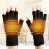 USB Beheizte, Winterheizhandschuhe für Männer und Frauen,Waschbar Halbfinger Warmer Fäustling