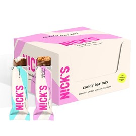 NICKS Keto Chocolate Candy Bars Variety Pack, No Added Sugar, Coconut, Gluten Free Sweets Low carb Candy Snack Bar (Multipack 15x40g)
