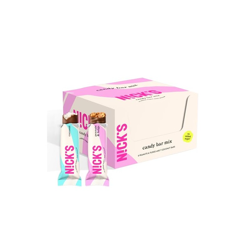 NICKS Keto Chocolate Candy Bars Variety Pack, No Added Sugar,