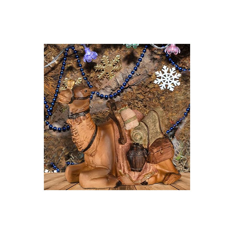 Sitting Camel Nativity Scene [Height: 9 cm, Hand Painted Polyserine/Resin]