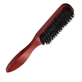 Slick Back Hair Brush,Boar Bristle Hair Brush with Leaf Shape Handle for Smooth Flyaways, Frizz, Sleek Ponytail, Buns and Edge Baby Hairs, Teasing,Suitable for Both Men and Women (Reddish Brown)