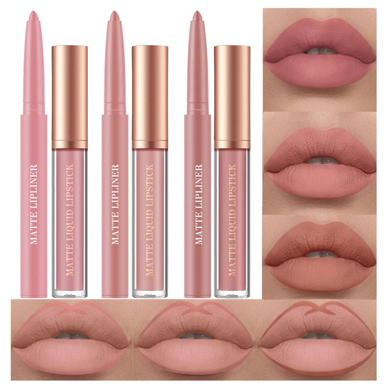 URQT Set De Maquillaje De Labios Nude De 6 Piezas