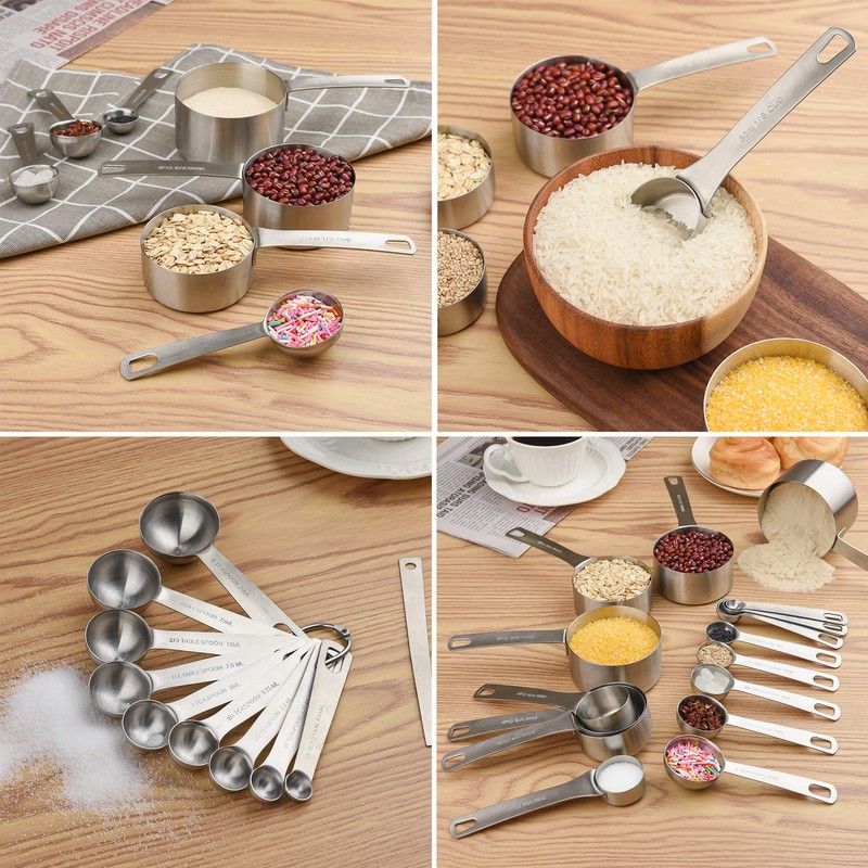 Smithcraft 18/8 Stainless Steel Measuring Cups and Spoons Set, Metric