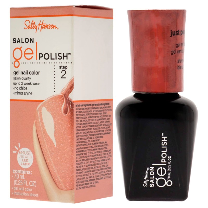 Sally Hansen Salon Pro Gel Nail Polish Lacquer, Just Peachy,