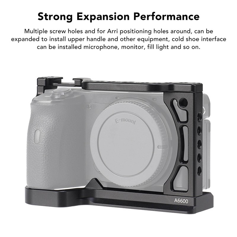 Camera Cage with Cold Shoe Interface Anti Slip Gasket Aluminum