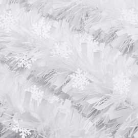 DIYDEC 5pcs 33ft Christmas Tinsel Garlands,Xmas White Glittering Hanging Tinsel Garland Metallic for Christmas Party Decoration