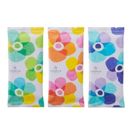 FLOWER 3 Assorted Fragrance Types, Small Box of 30, 100% Cotton, Color Wet Towel