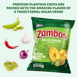 Zambos Plantain Chips Salsa Verde (Pack of 1)