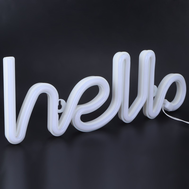 LED Neon Sign Hello Letters Neon Light Wall Decor for