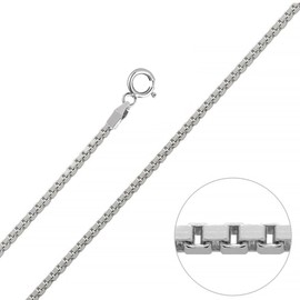 LeCalla Solid 925 Sterling Silver Chain Necklace, 0.8 MM Italian Box Chain Necklace for Men and Women 24 Inches