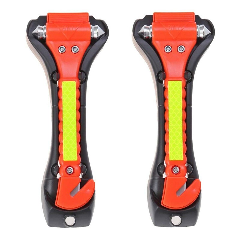 Kriture Car Safety Hammer 2 Pack, Window Glass Breaker and