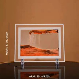 WANLIAN Moving Sand Art Picture, Dynamic Sand Picture, Golden Desktop Sand Art for Home Decoration and Office, Large, 9x7 Inch