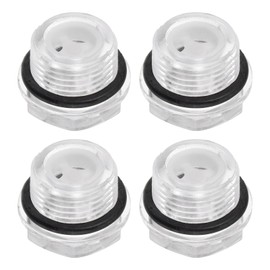 HARFINGTON 4pcs Air Compressor Oil Sight Glass G1/2 Male Liquid Level Gauge Plastic Hex Head Oil Indicator Window with O-Ring for Air Compressor Fittings Gearbox Tanks, Transparent