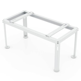 COSTWAY Mini Split Ground Stand, with Adjustable Height, Width & Length, Outdoor AC Condenser Stand for 9,000-18,000 BTU Ductless Air Conditioners Heat Pump System (34.3" x 16.1" x 16.1")