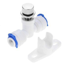 Reverse Osmosis 1/4" Hose, Yetaha Water Flow Adjust Valve Regulator, RO Water Tank Valve Filter Connector for Water Purifier Pure Machine Water Dispenser, Plastic Material White