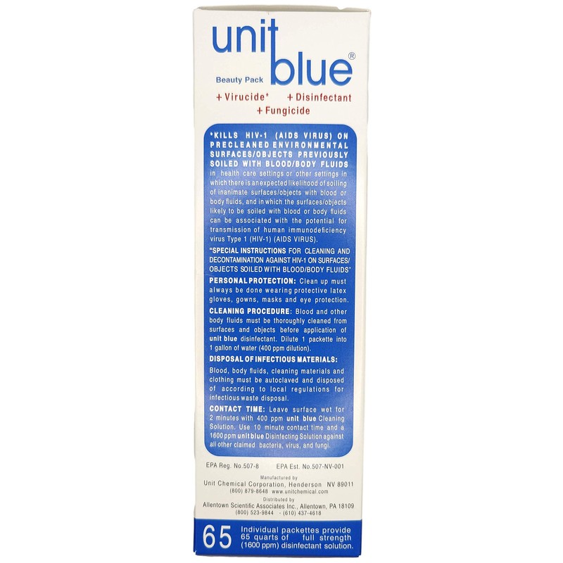 Unit Blue Barber Germicidal Disinfectant Concentrate for Barbers, Anti-Rust Formula,